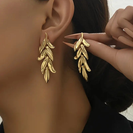 Aretes Largos Hojarasca