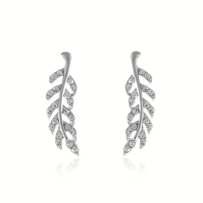 Aretes Hoja con Zircones