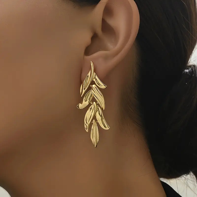 Aretes Largos Hojarasca