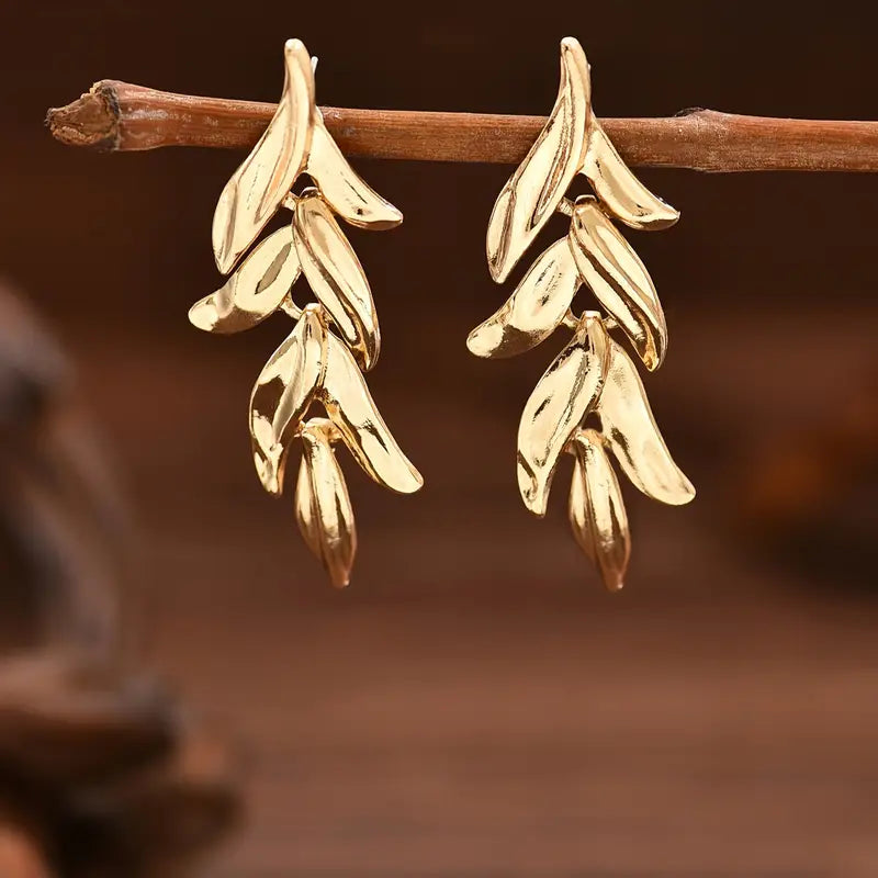 Aretes Largos Hojarasca