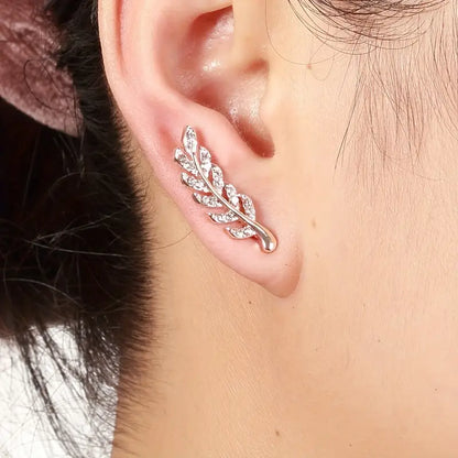 Aretes Hoja con Zircones