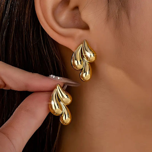 Aretes Largos Gota Triple