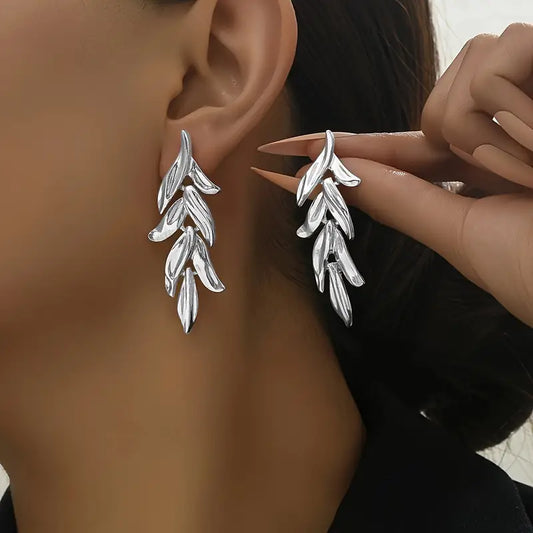 Aretes Largos Hojarasca