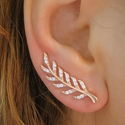 Aretes Hoja con Zircones