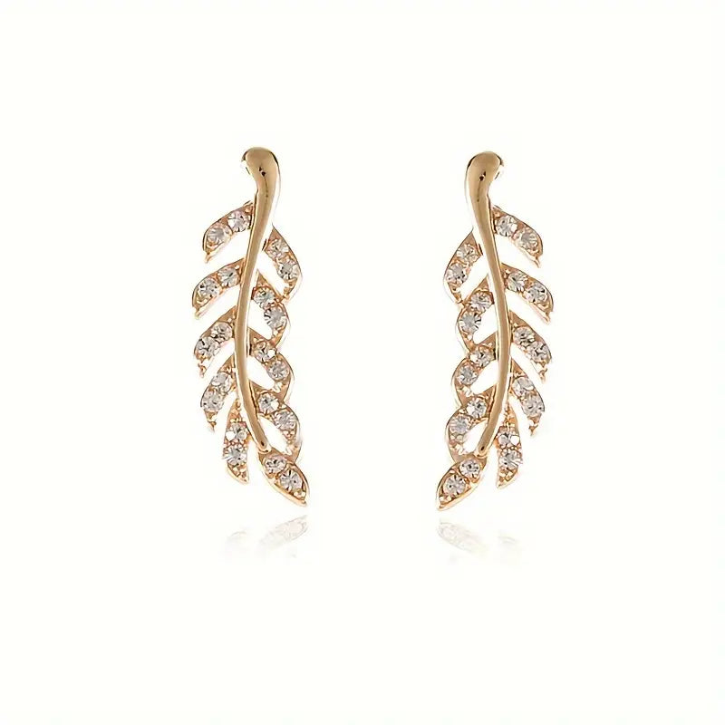 Aretes Hoja con Zircones