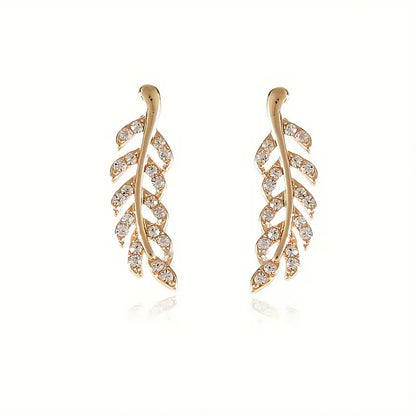 Aretes Hoja con Zircones